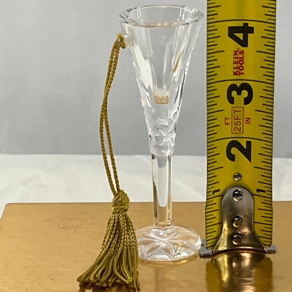 Gorham Crystal 2000 Holiday Toasting Flute With Tassel NIB Christmas Ornament - Picture 8 of 10